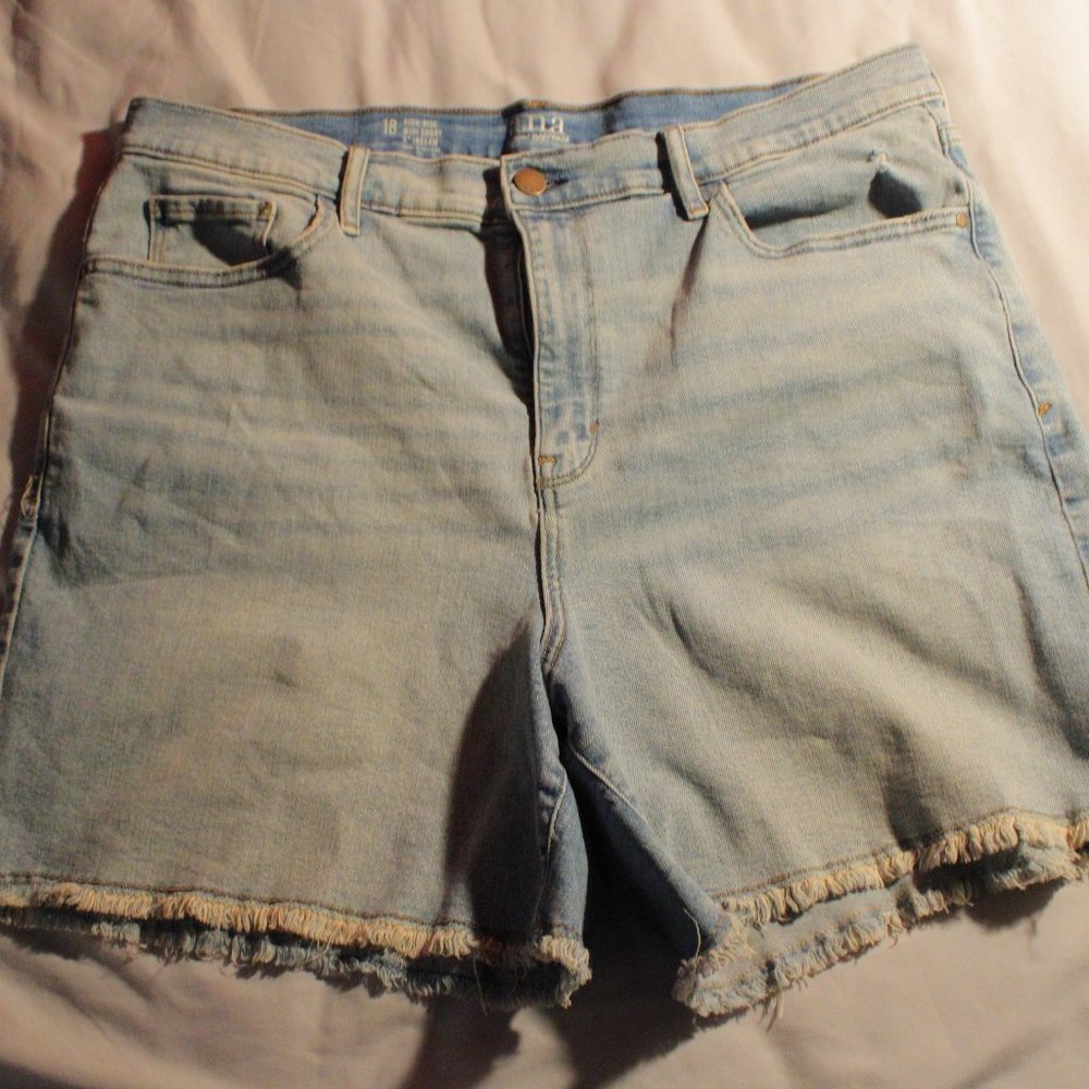 Jean Shorts w/ Stressed Pant Legs